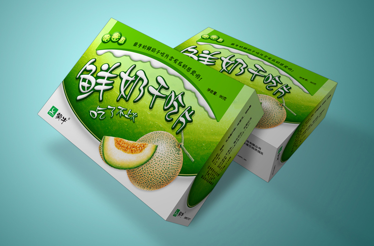 尚丞设计包装作品-蒙牛蜜瓜奶片 食品包装设计